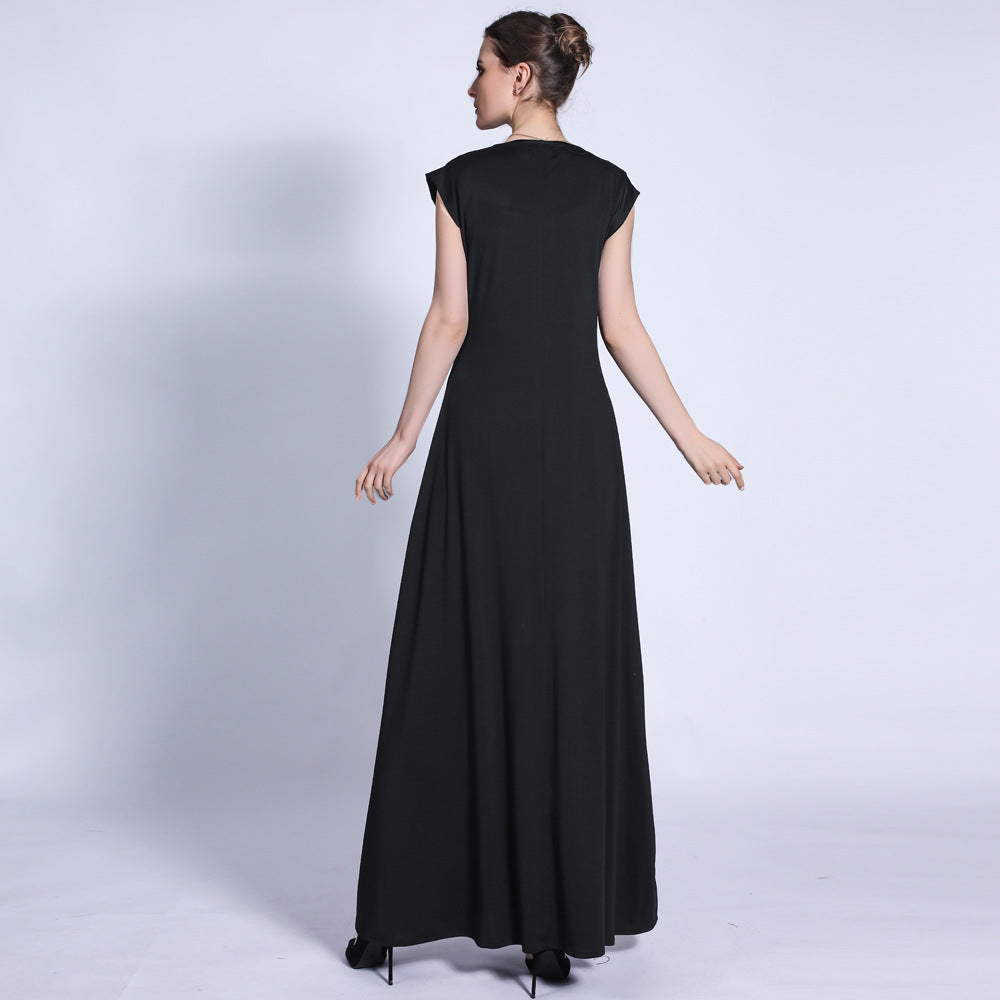 Solid Color Base Sleeveless Long Dress