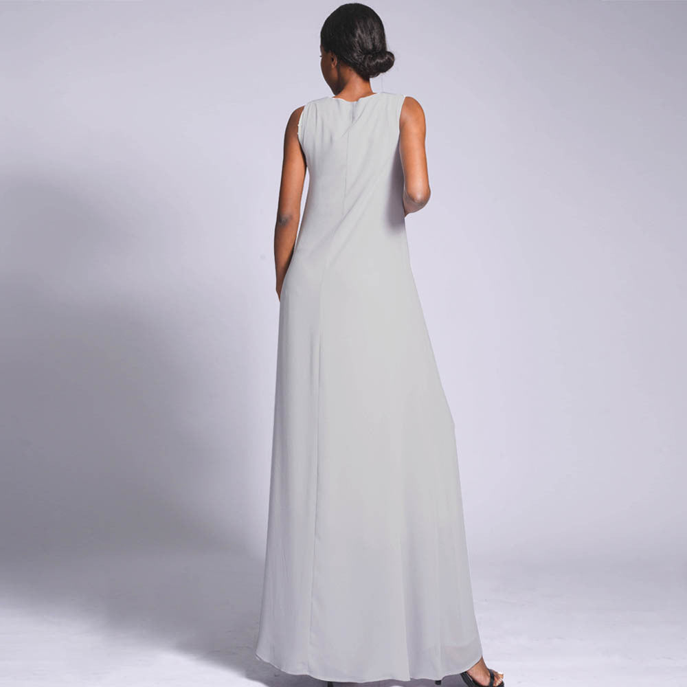 Double Layered Chiffon Sleeveless Dress