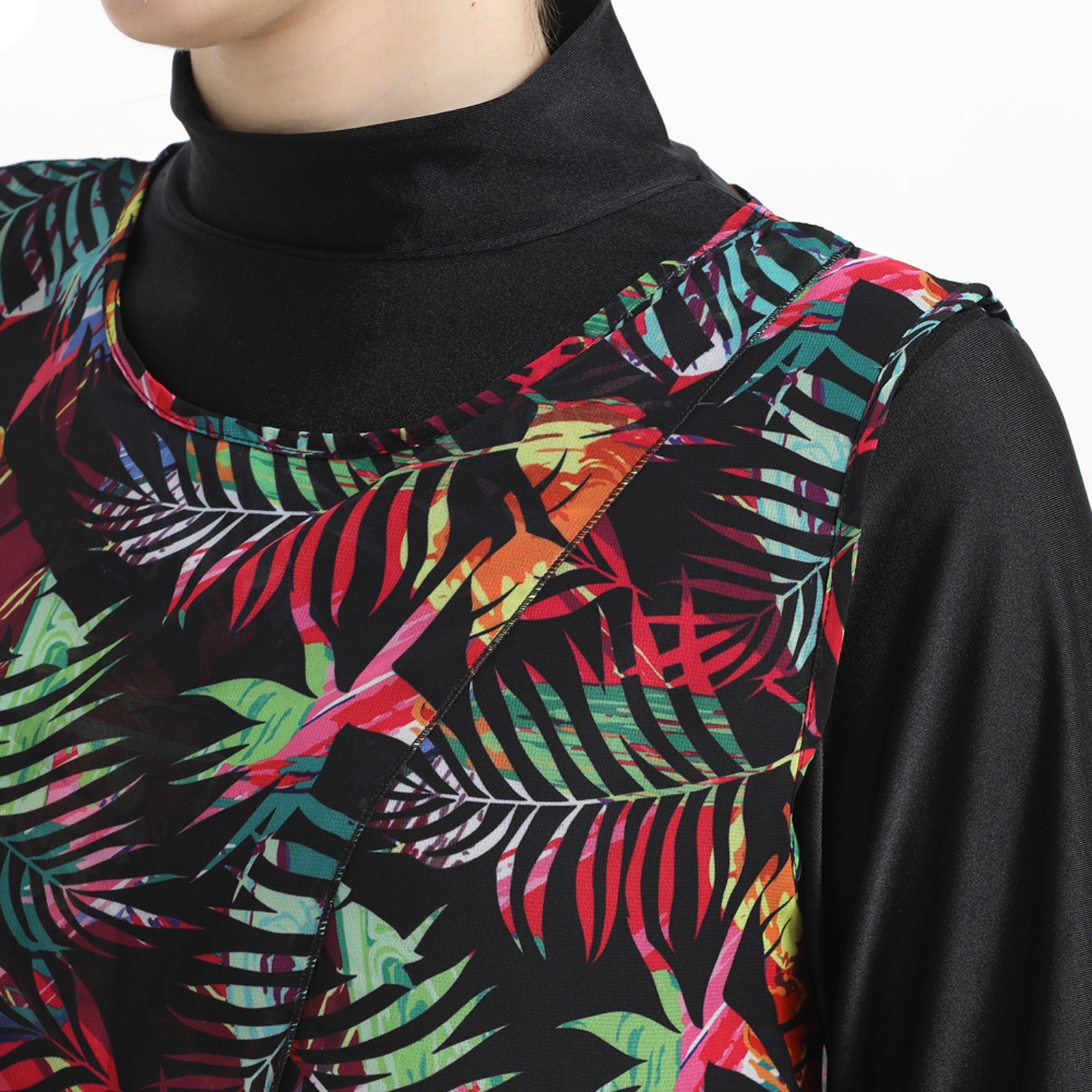 Colorful Broken Flowers 3PCS Sports Swimwear Burkini