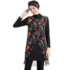 Colorful Broken Flowers 3PCS Sports Swimwear Burkini
