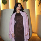 Wrinkled Cuffs Shiny Silk Abaya