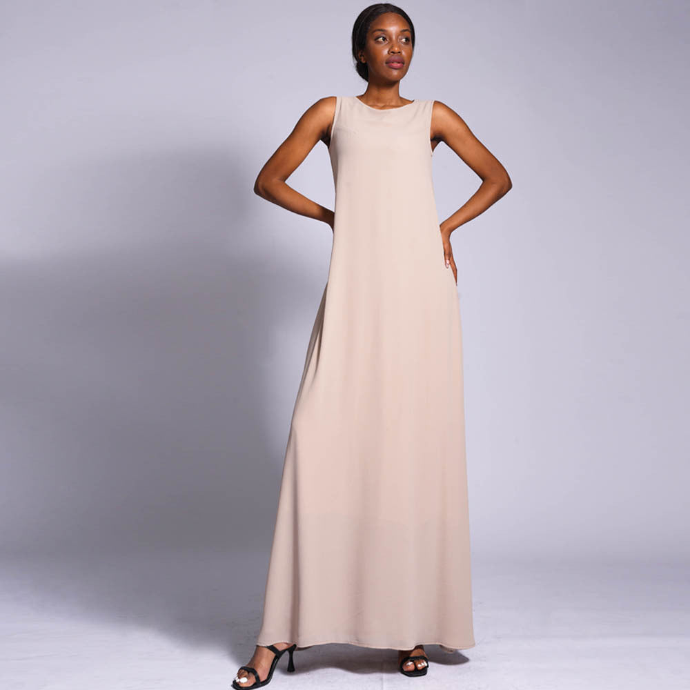 Double Layered Chiffon Sleeveless Dress