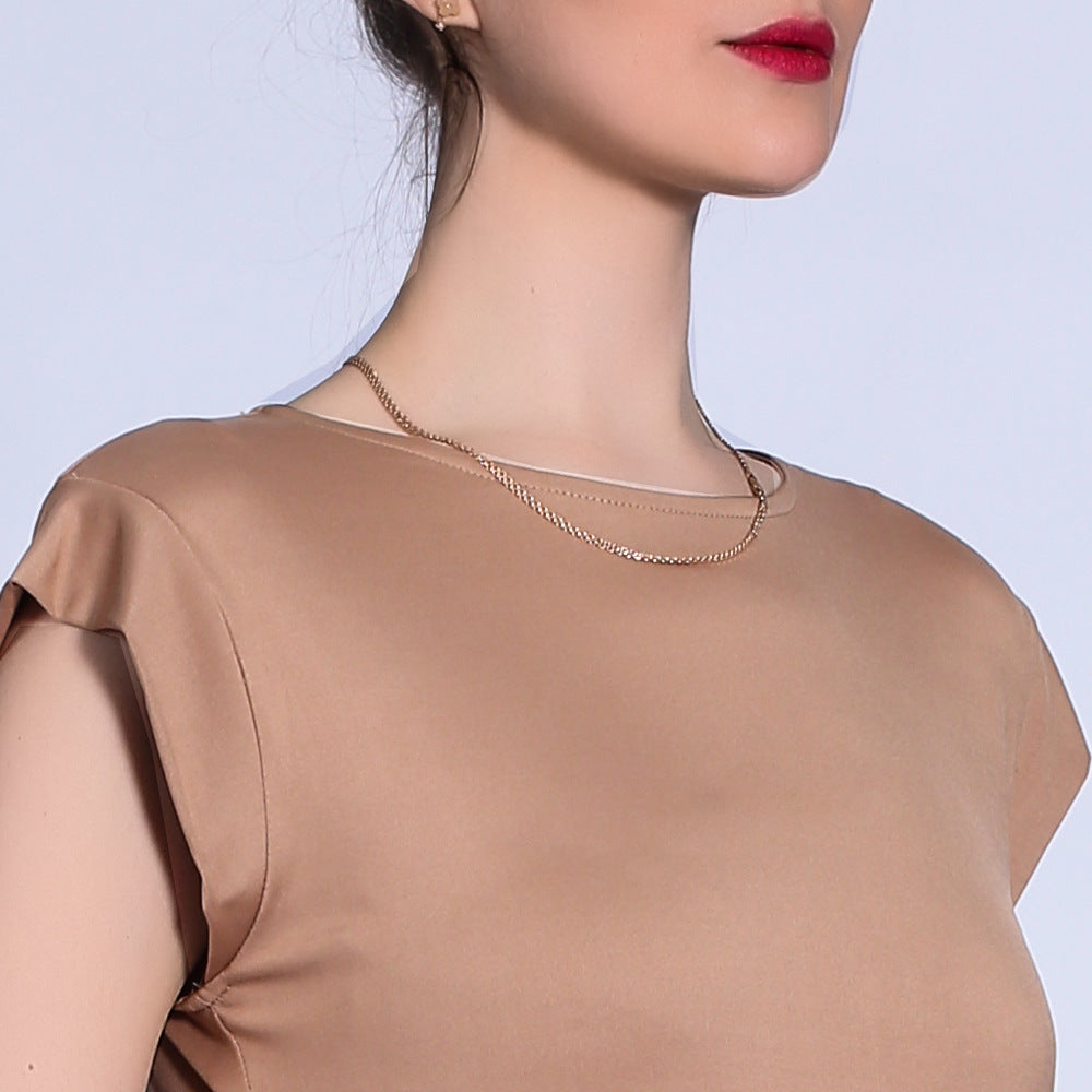 Solid Color Base Sleeveless Long Dress