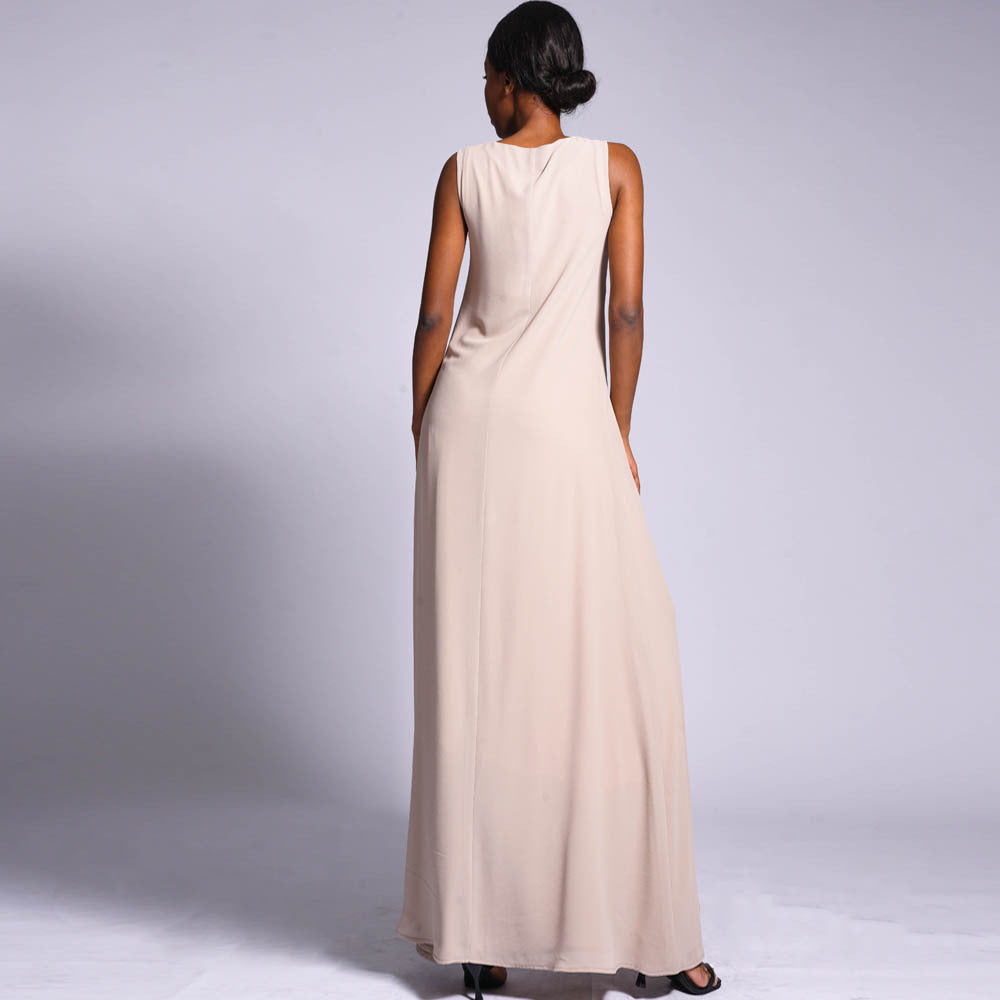 Double Layered Chiffon Sleeveless Dress