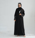 Bow Embroidery Kimono Open Abaya with Hijab