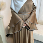 Elegant Modest Ruffled Abayas with Hijab