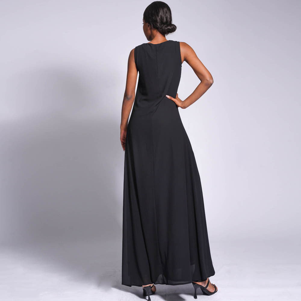 Double Layered Chiffon Sleeveless Dress