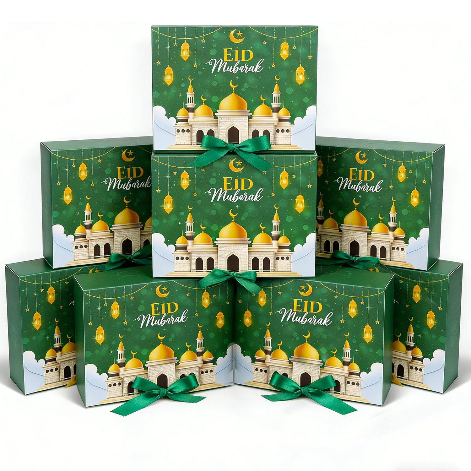 Ramadan Flip Gift Box 10 Pcs Green Castle