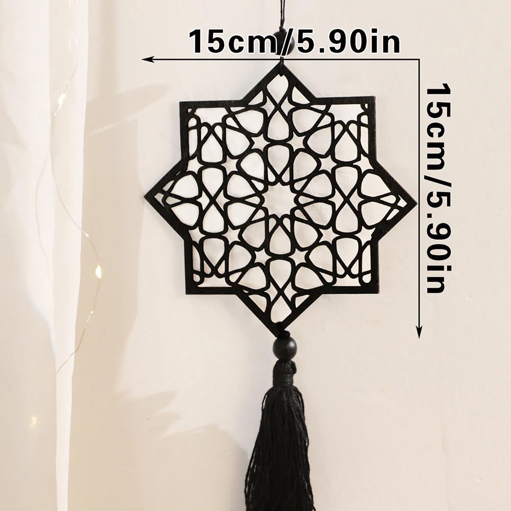 Black Moon Star Hollow Wooden Wall Decor