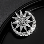 Star & Moon Alloy Brooch