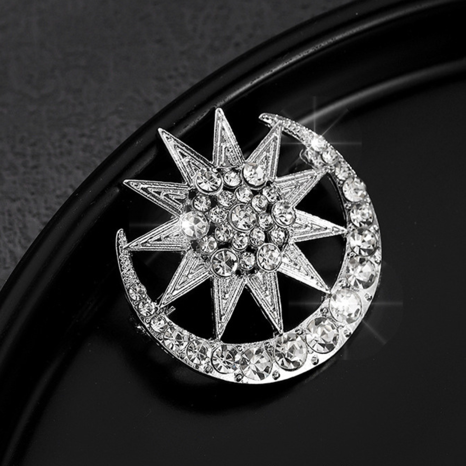 Star & Moon Alloy Brooch