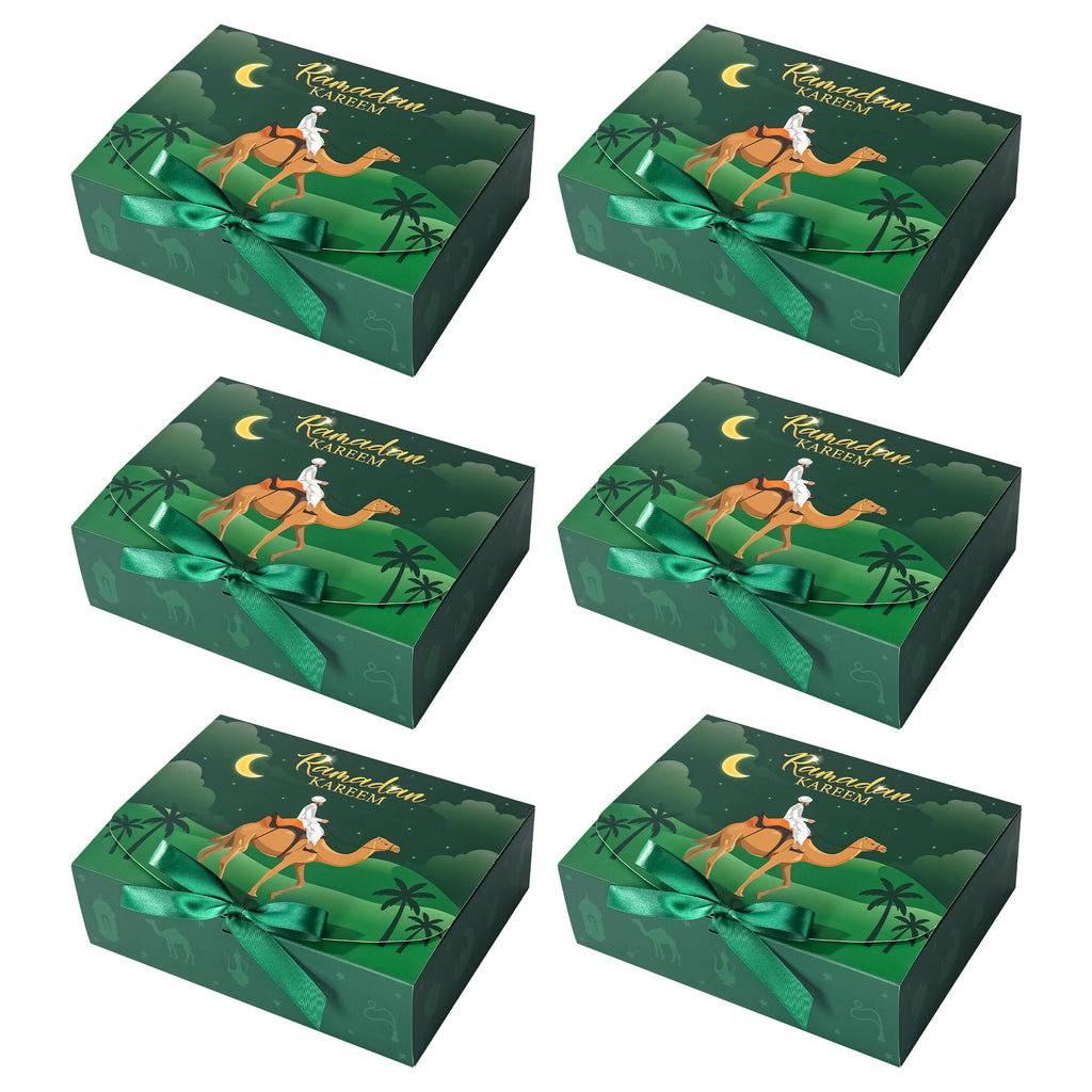 Ramadan Flip Gift Boxes 10 Pcs Green Camel