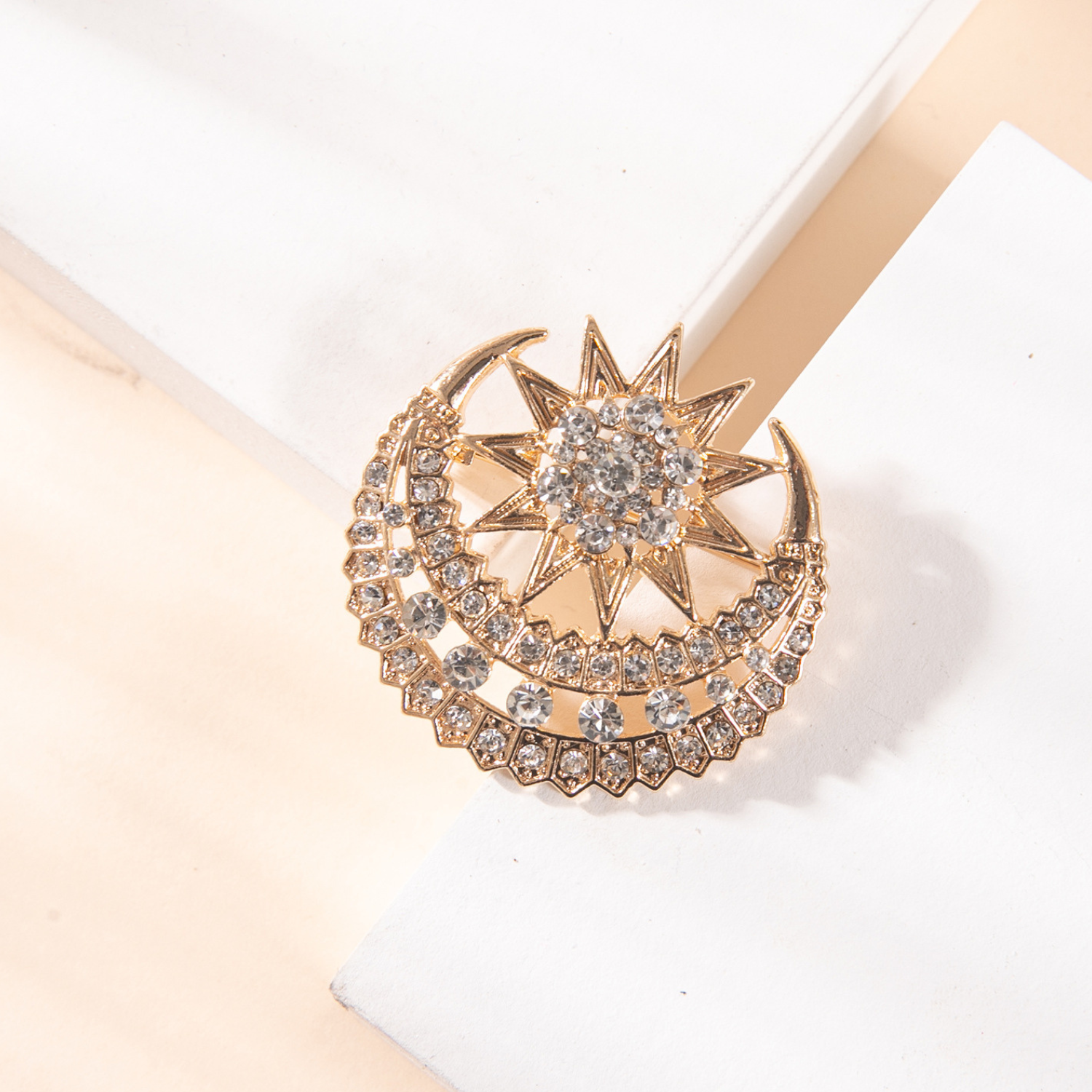 Star and Moon Brooch