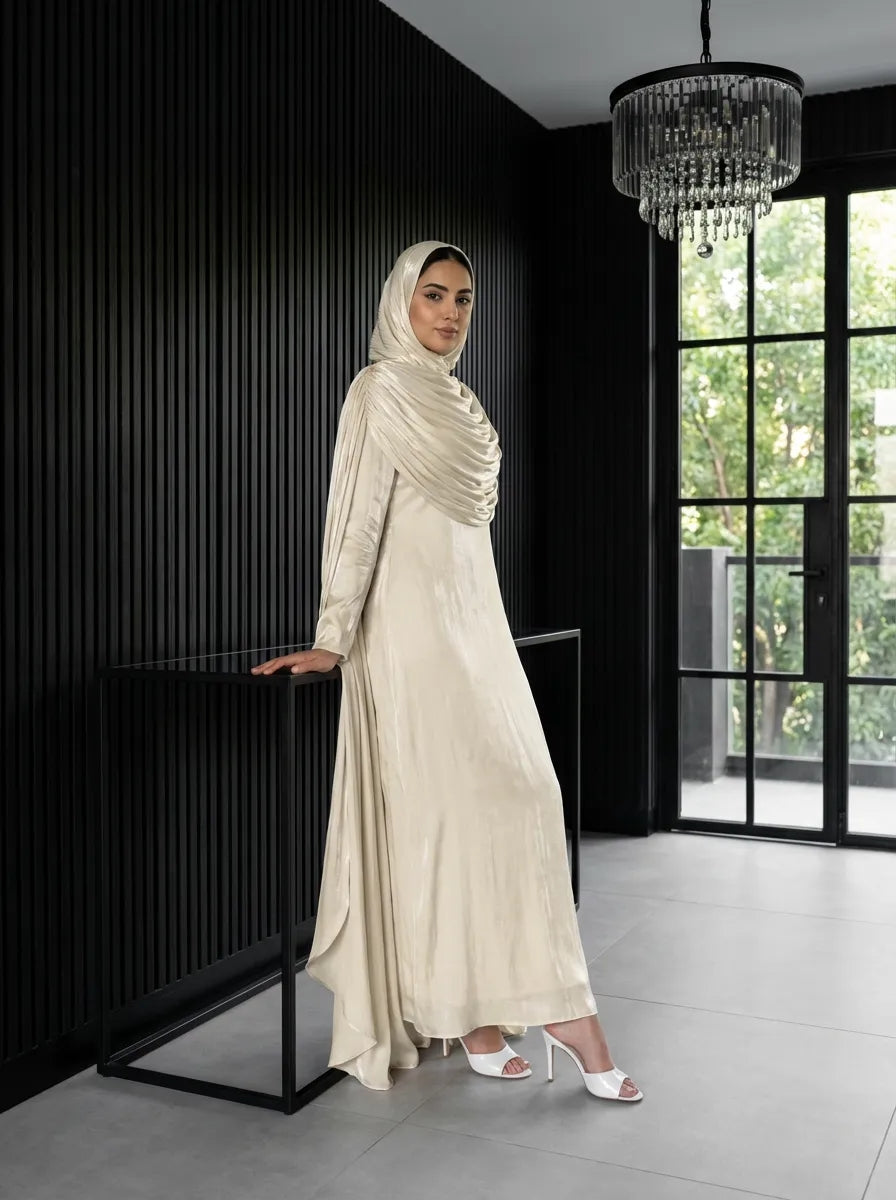 Elegant and Feminine Light Luxury Dress Abaya Pink / L Elegant and Feminine Light Luxury Dress Abaya Pink / L