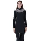 Leopard Print Long Sleeve Swimwear Set