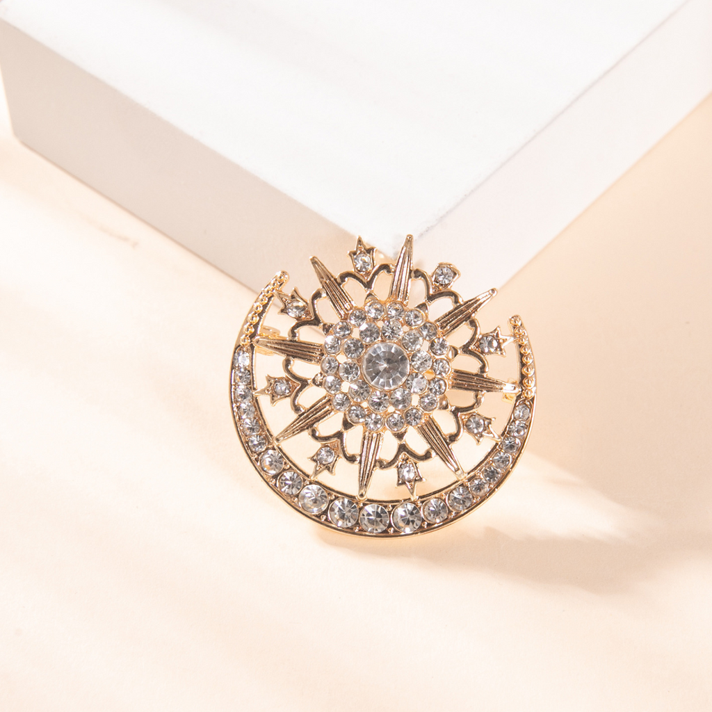 Star and Moon Brooch