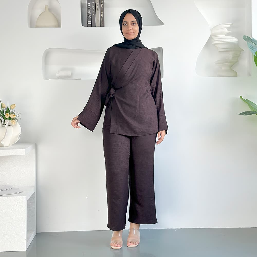 2pc Set Modest Solid Color Abaya