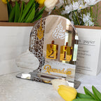 3D Golden Moon Ramadan Table Ornament Silver + Gold