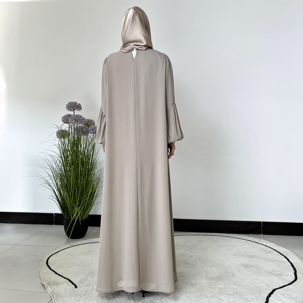 فستان بأكمام فانوس مقطوعة