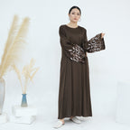 Embroidery Long Sleeved Dress Kaftan