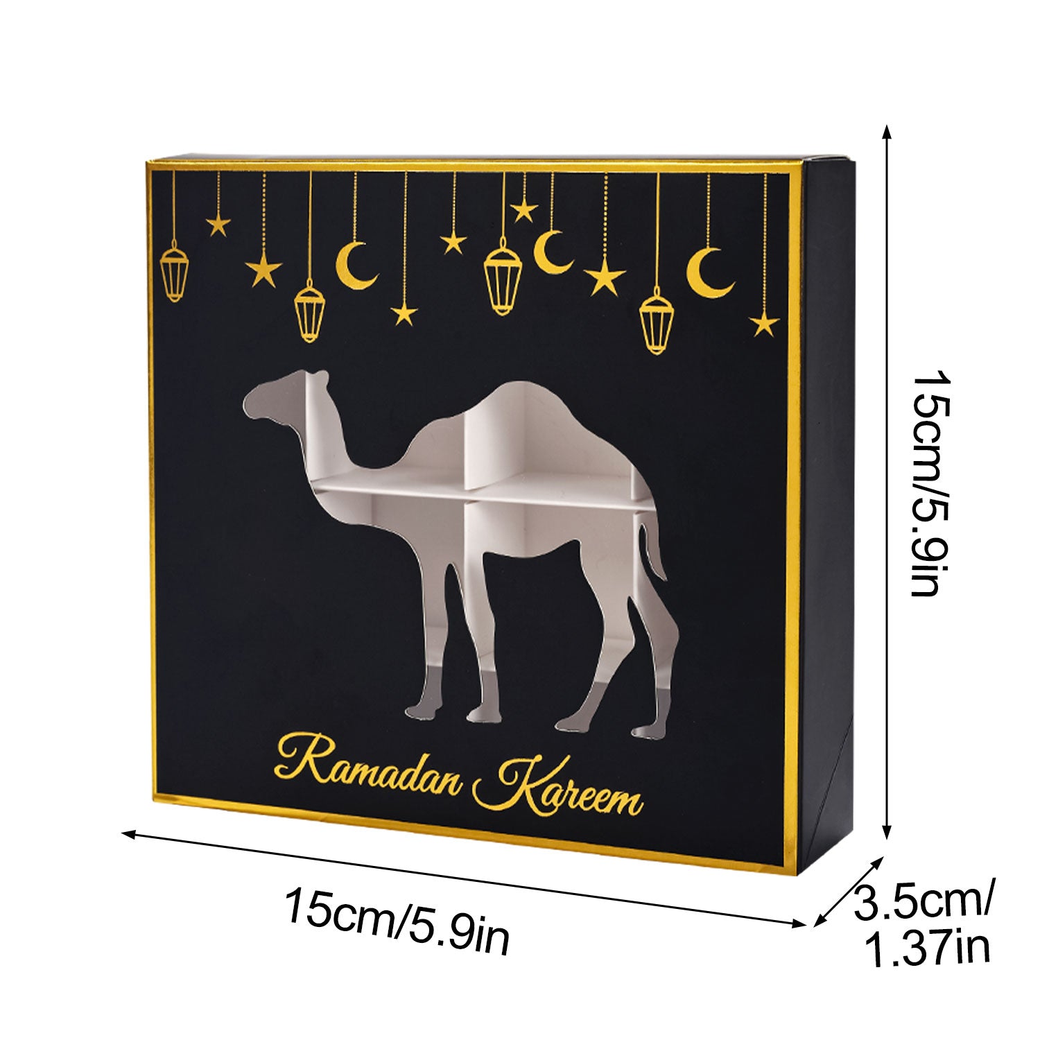 Ramadan Window Chocolate Candy Box 10 Pcs Black 2