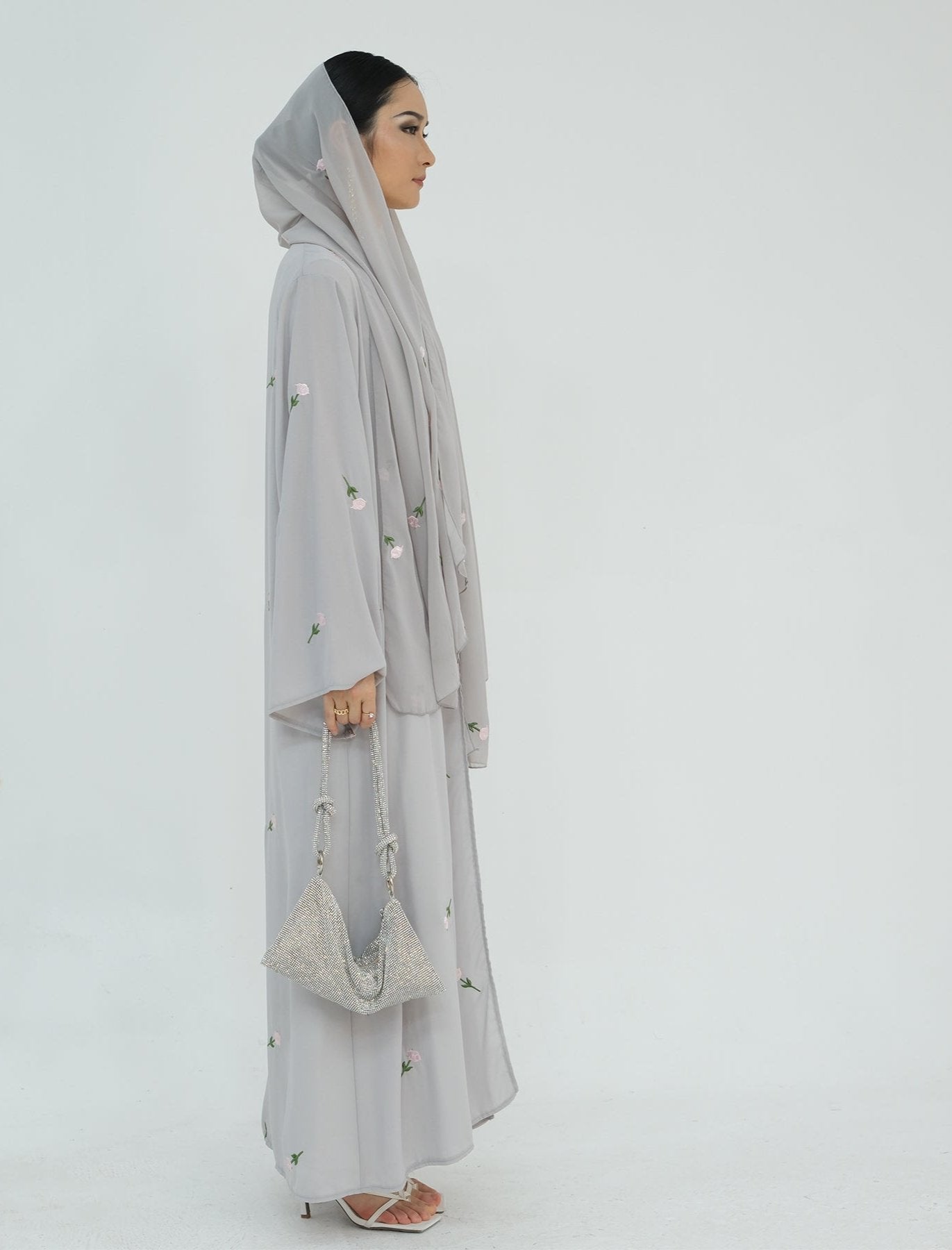 Floral Embroidery Abayas with Hijab