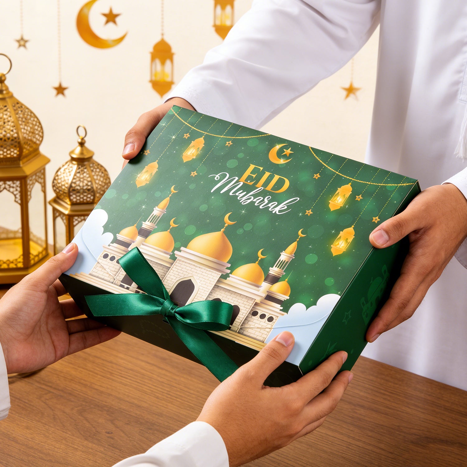 Ramadan Flip Gift Box 10 Pcs Green Castle