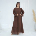 3 Pcs Set Elegant Chiffon Abaya with Hijab