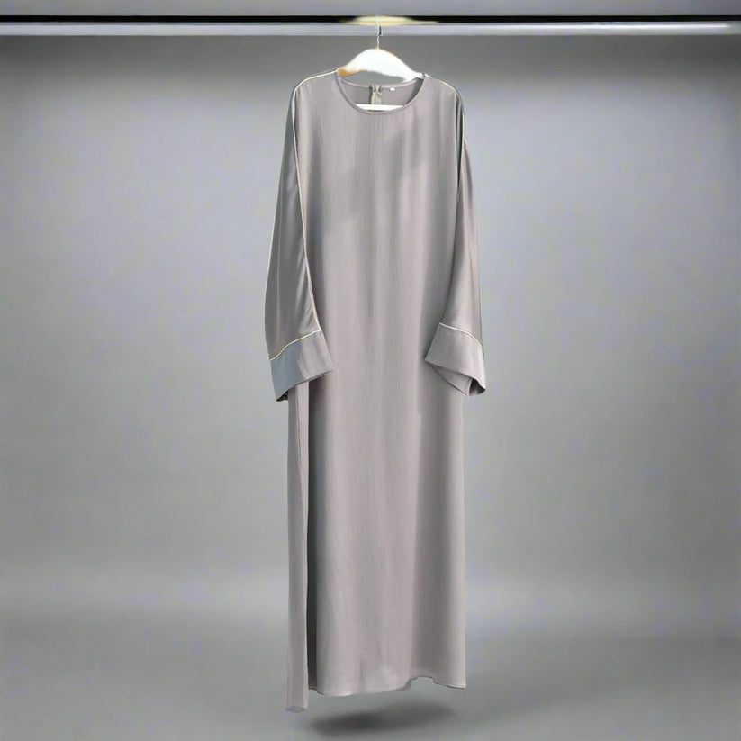 Wrinkle Satin Abaya Dress