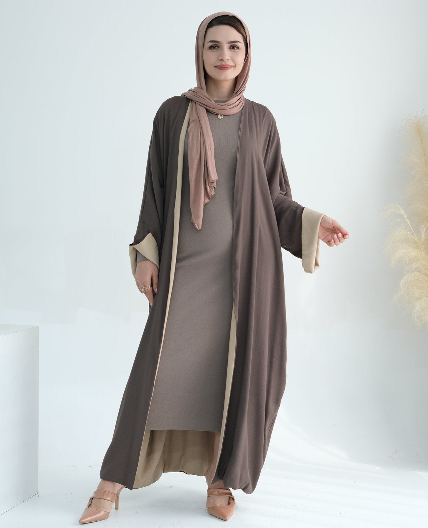 Double Sided Wearable Elegant Cardigan Abaya