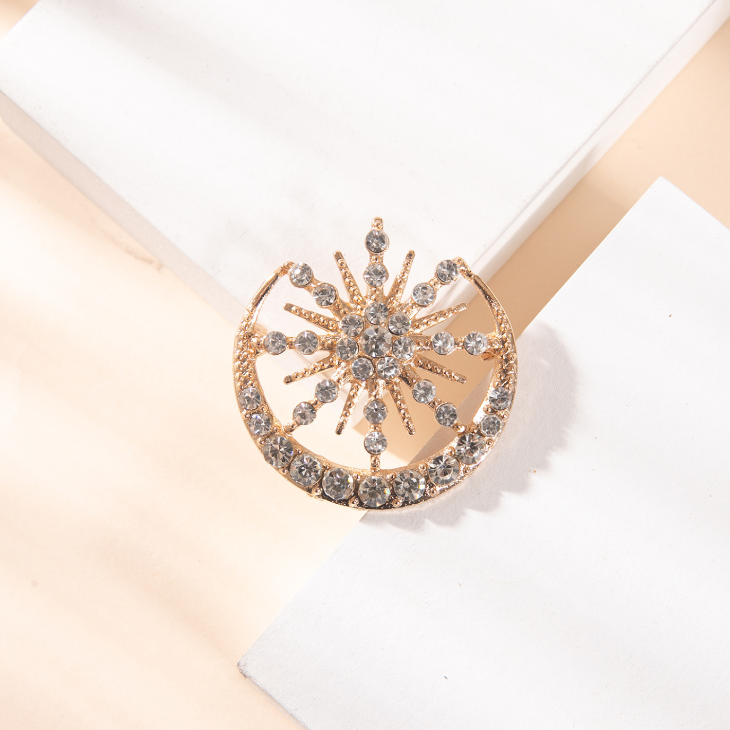 Star and Moon Brooch