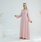 2pcs Solid Color Muslim Ramadan Maxi Dress