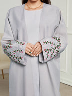 Embroidery Casual Open Kimono Abaya Moroccan