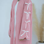 Bowknot Sleeve Muslim Open Abaya