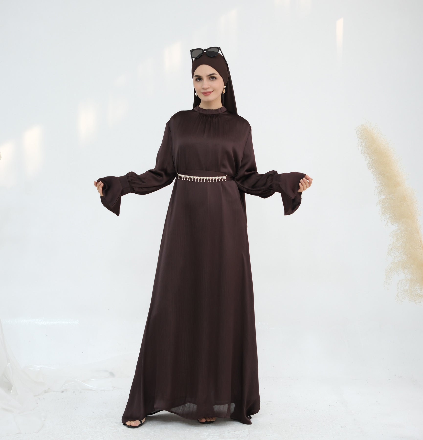 Elegant Satin with Chain Dress