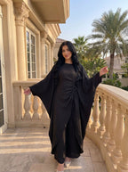 Batwing Sleeve Ruched Kaftan Dress