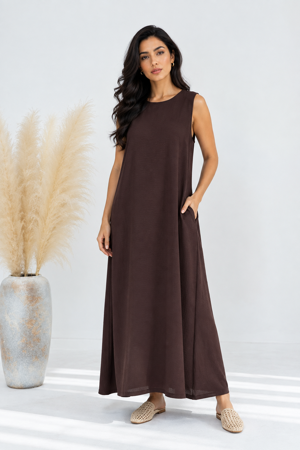Solid Color Base Vest Dress
