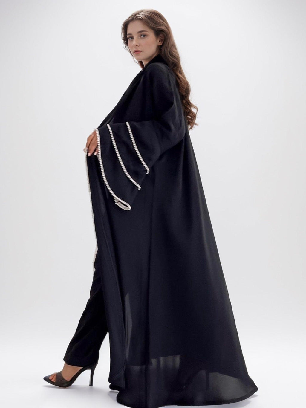 Elegant Abaya with Embellished Sleeves