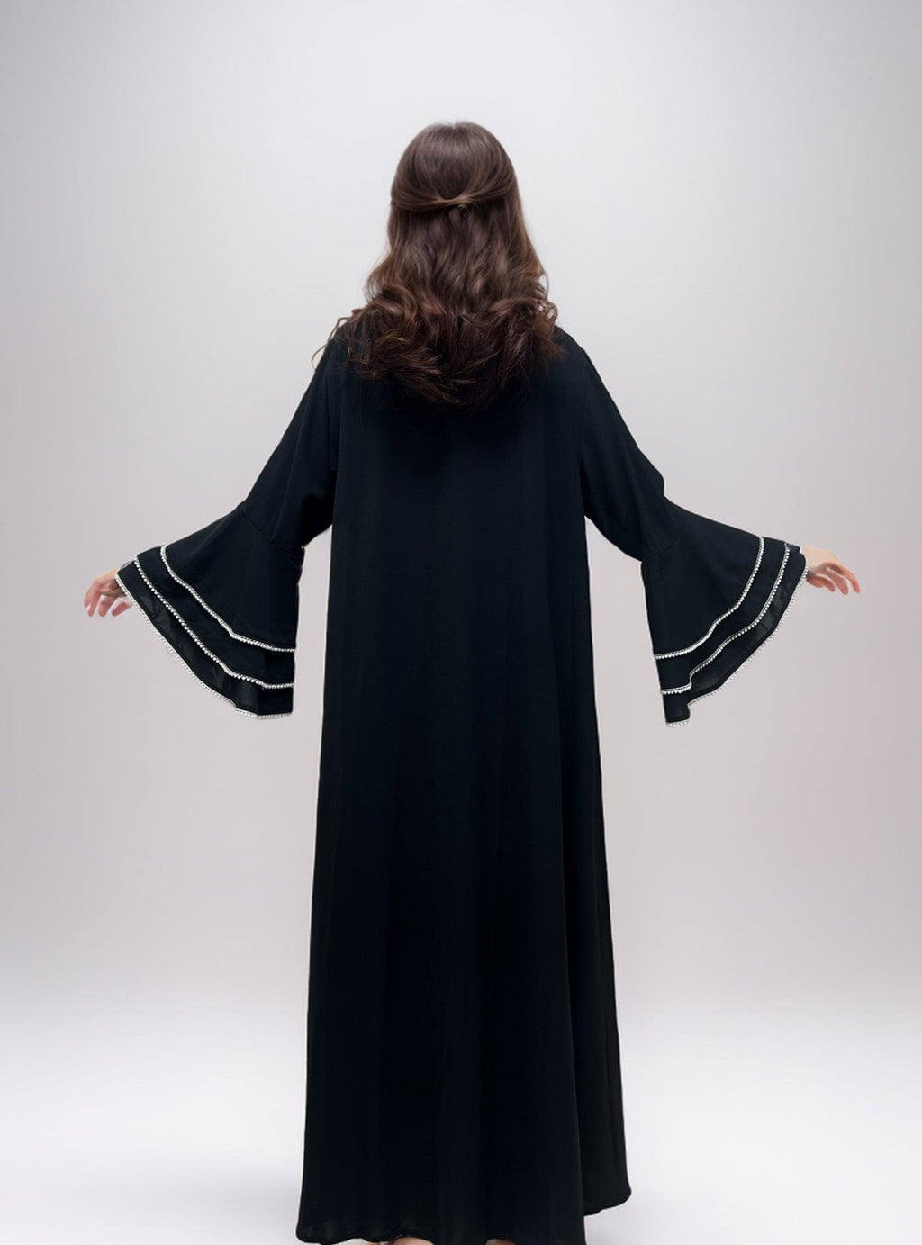 Elegant Abaya with Embellished Sleeves
