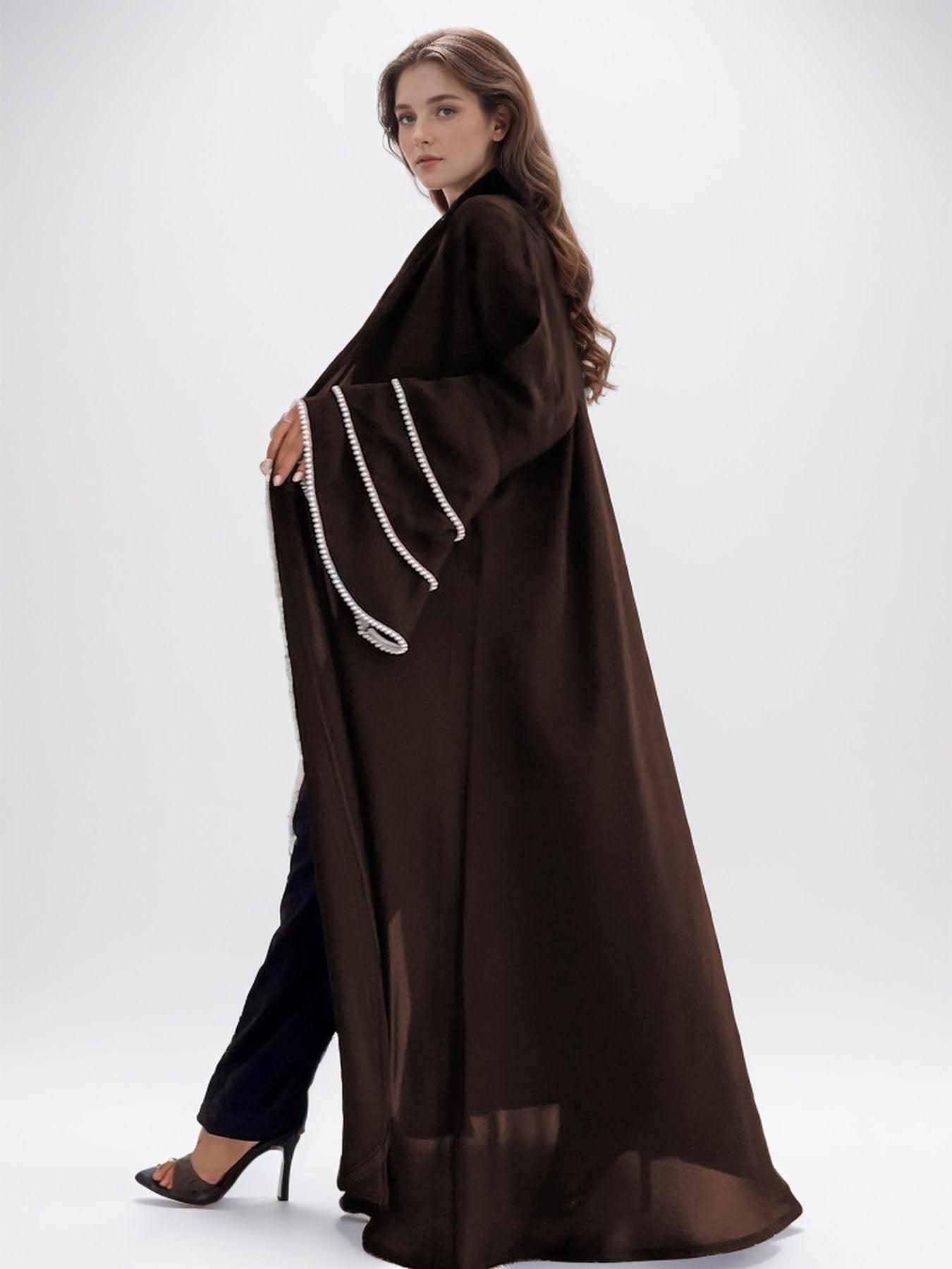 Elegant Abaya with Embellished Sleeves