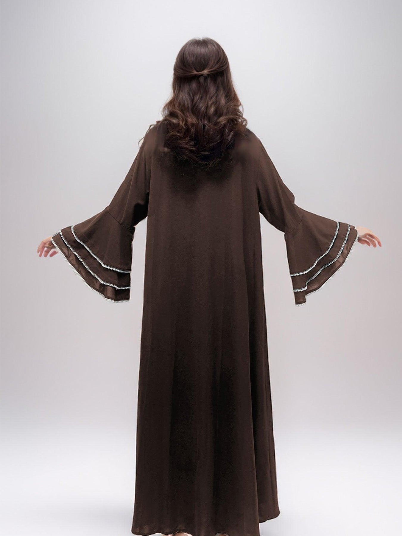 Elegant Abaya with Embellished Sleeves