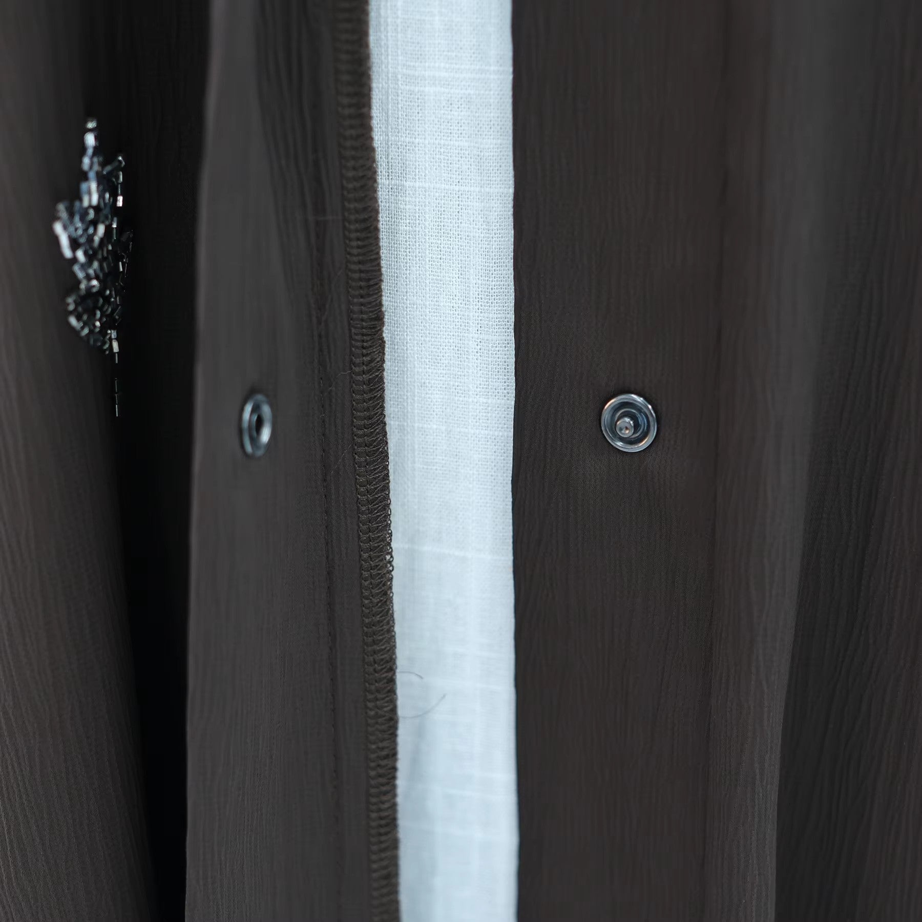 Solid Color Beaded Cardigan Abaya