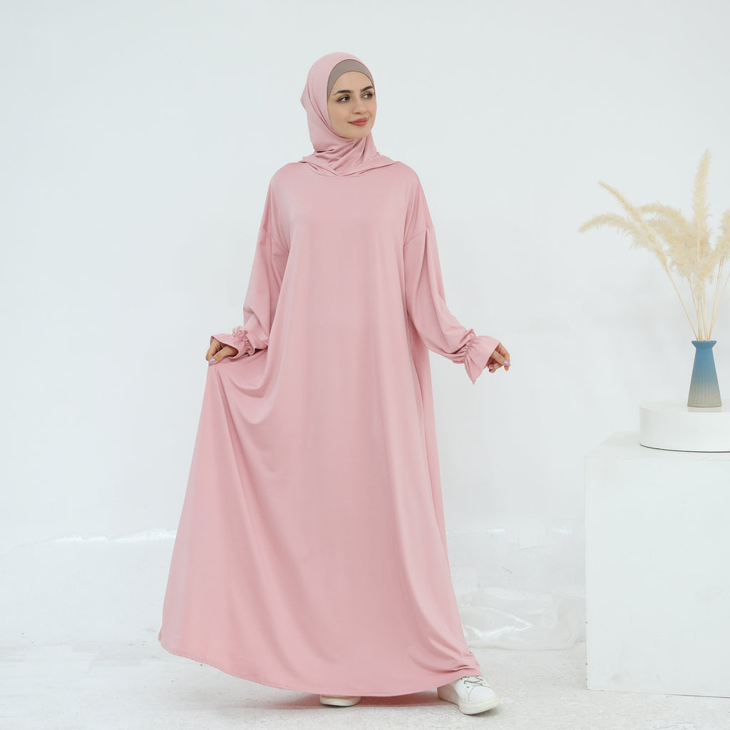 Solid Color Hooded Cape Abaya