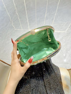 حقيبة يد لامعة مرصعة بأحجار الراين 