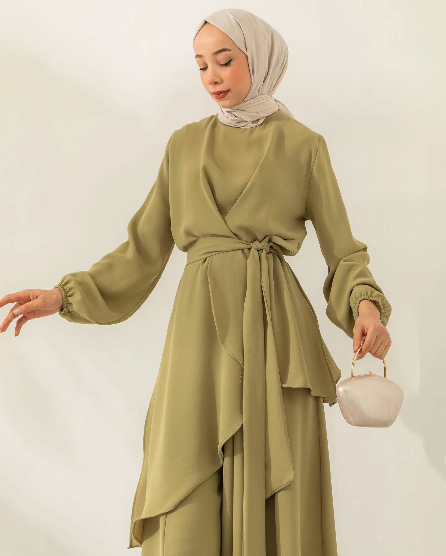 Fashion Strap Top&Wide Leg Pants Set