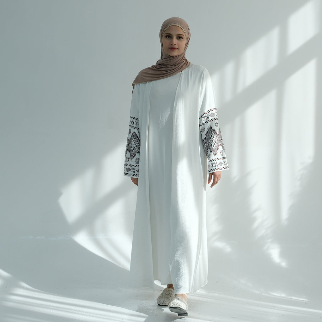 Women Embroidery Kimono Ramadan Abaya
