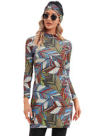 Color Block Patterned Swimsuit