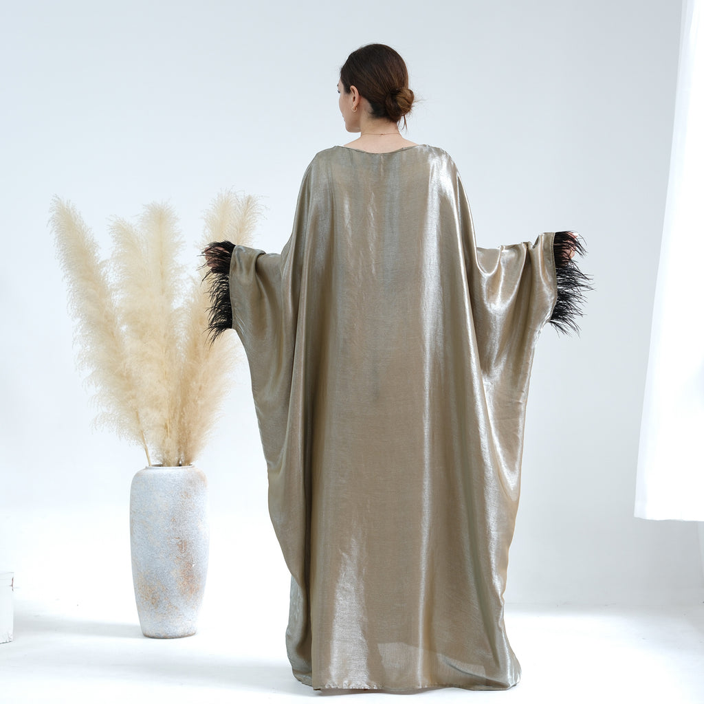 Feather Batwing Adjustable Abaya