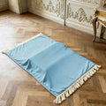 Extra Thick Plush Prayer Rug with Knee Cushion - Light Blue