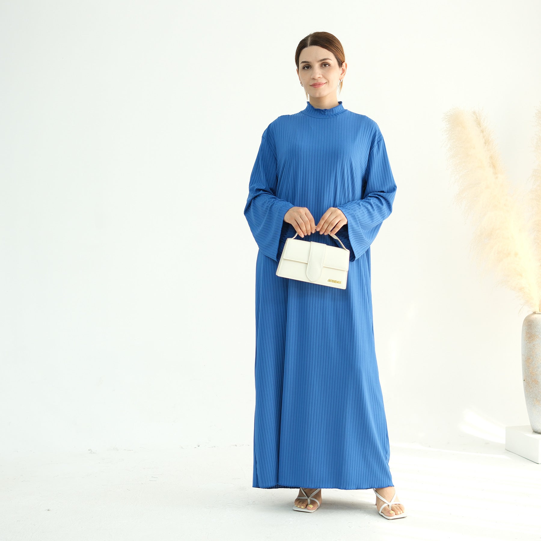 Multicolor Standing Collar Dress